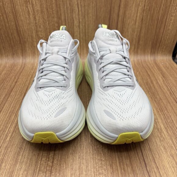 Hoka One One Bondi 8 Nimbus Cloud White Luminary Green Women’s Size 10 B - Picture 5 of 9